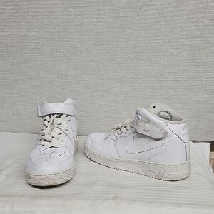 NIKE AIR FORCE 1 MID TRIPLE WHITE MENS SNEAKERS BFPM-04-164